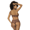 Ensemble 2 pièces en dentelle top à bretelles et shorty couleur cacao Cacao