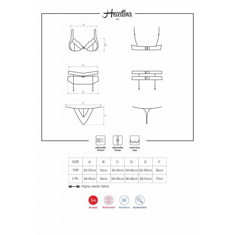 Heartina Ensemble 3 pcs Rouge