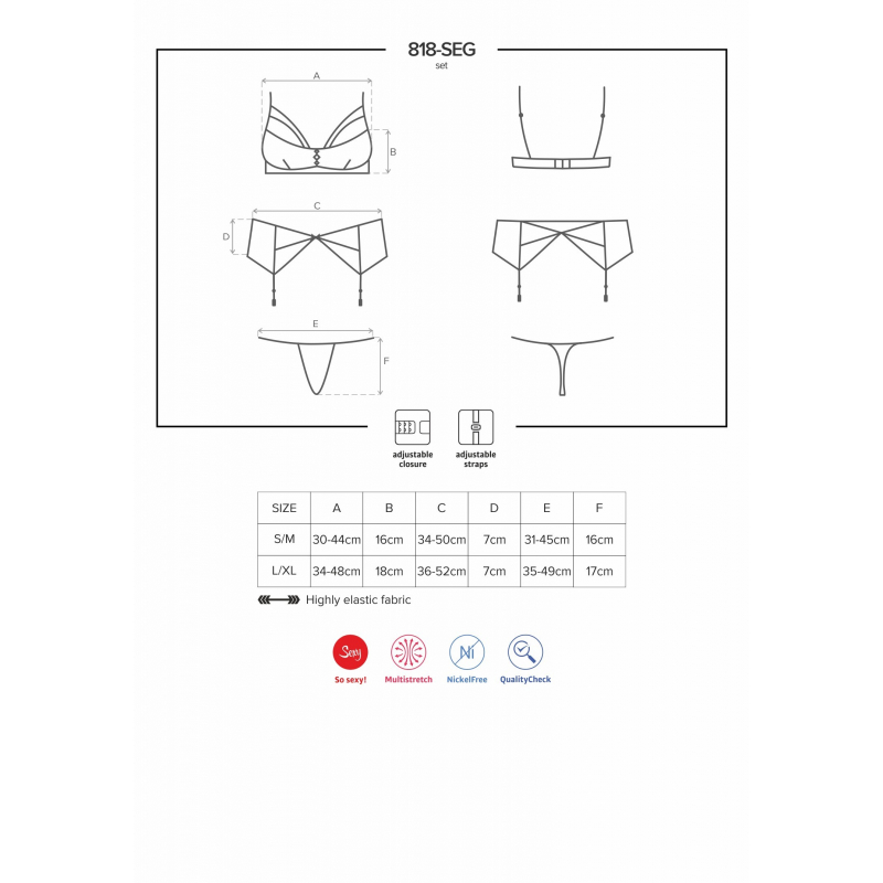 818-SEG-1 Ensemble 3 pcs Noir