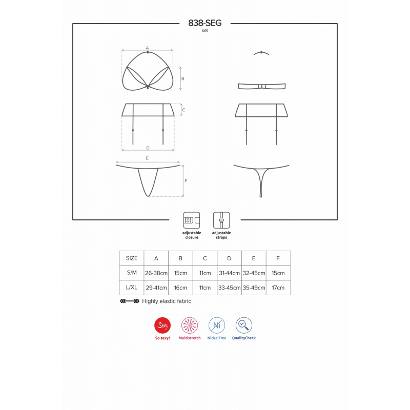 838-SEG-3 Ensemble 3 pcs Rouge