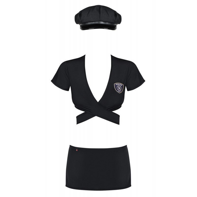 Police Costume 4 pcs Noir