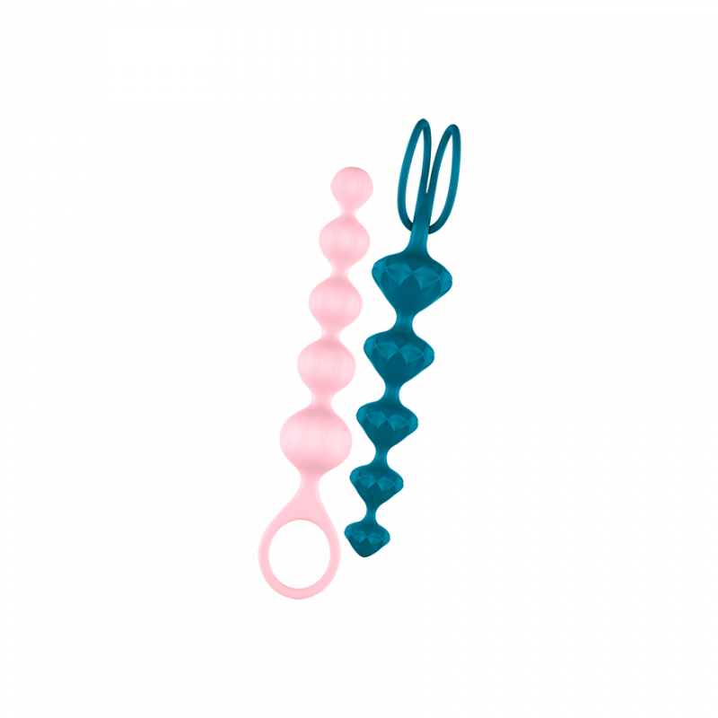 Chaînes Anales Satisfyer Love Beads 2 pcs Noir et Rose Multicolor