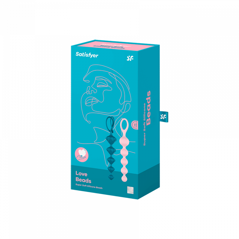 Chaînes Anales Satisfyer Love Beads 2 pcs Noir et Rose Multicolor