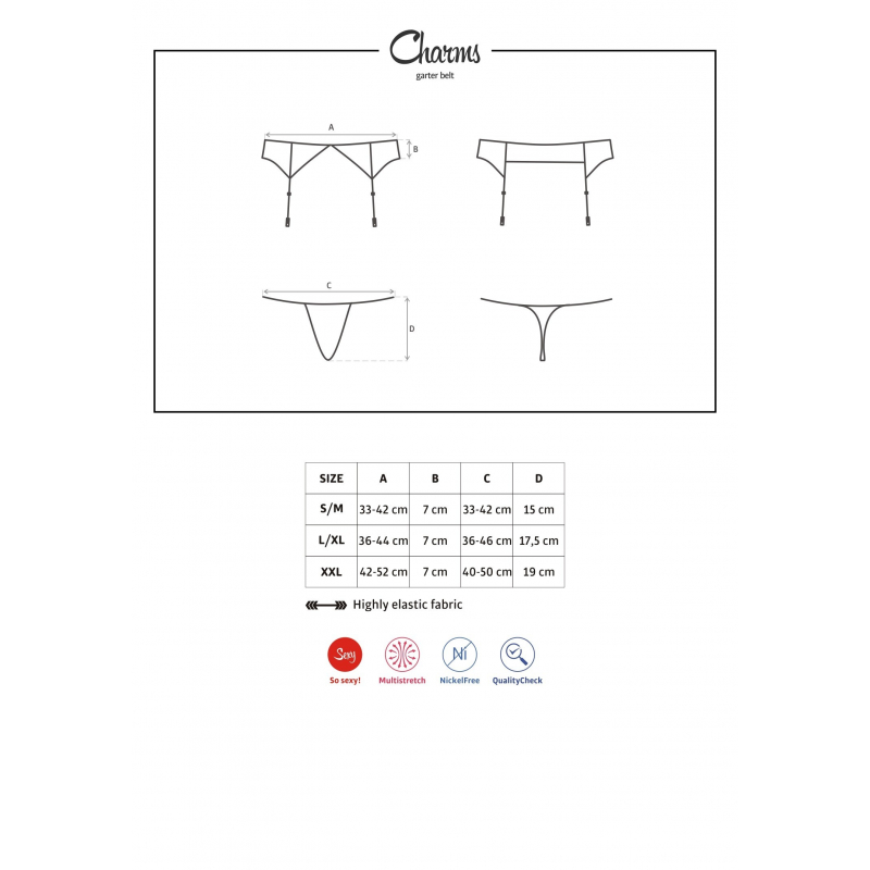 Charms Porte-jarretelles et String Noir