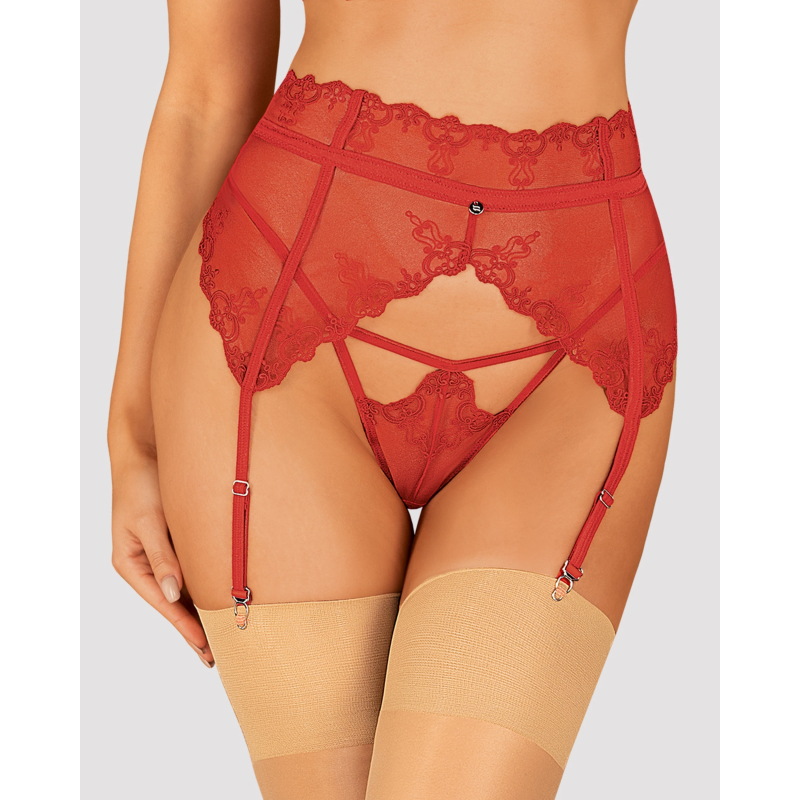 Lonesia porte jarretelles rouge Rouge
