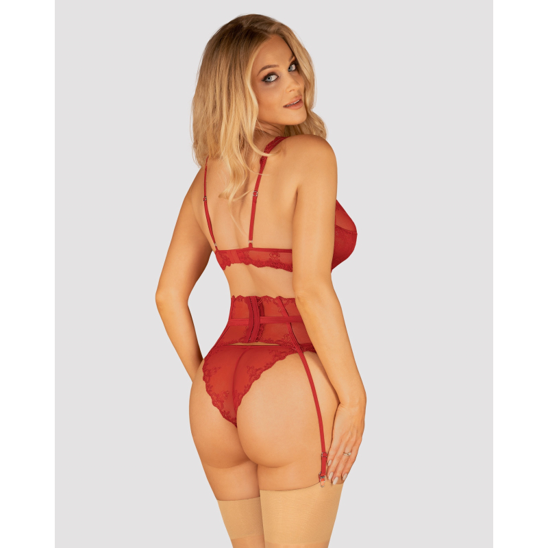 Lonesia porte jarretelles rouge Rouge