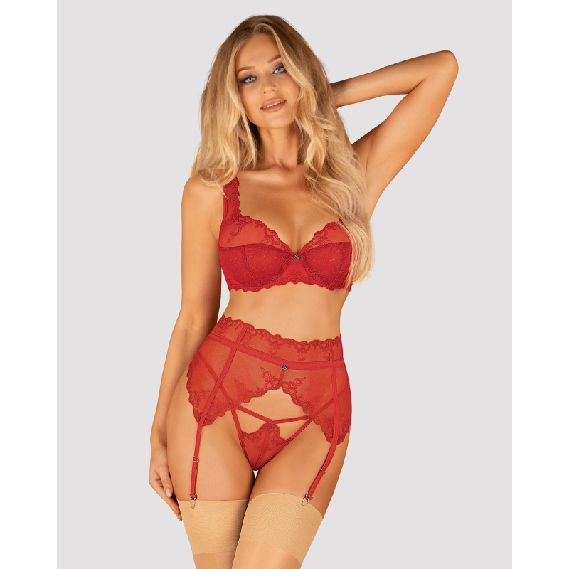 Lonesia porte jarretelles rouge Rouge