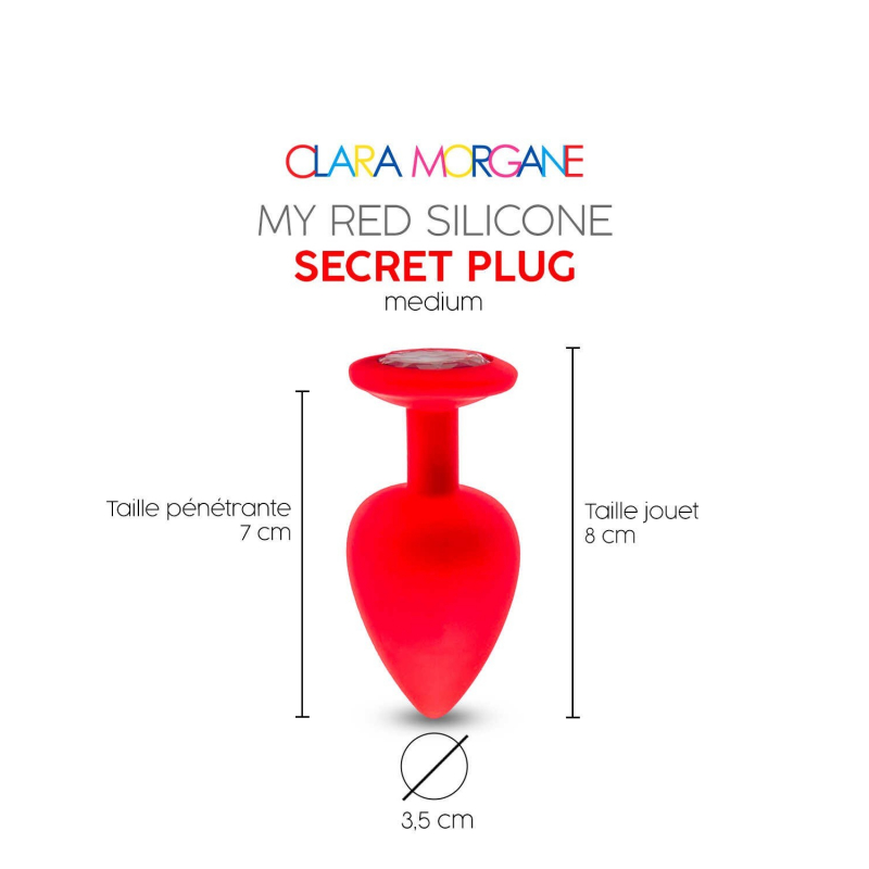 My red silicone secret plug medium Rouge