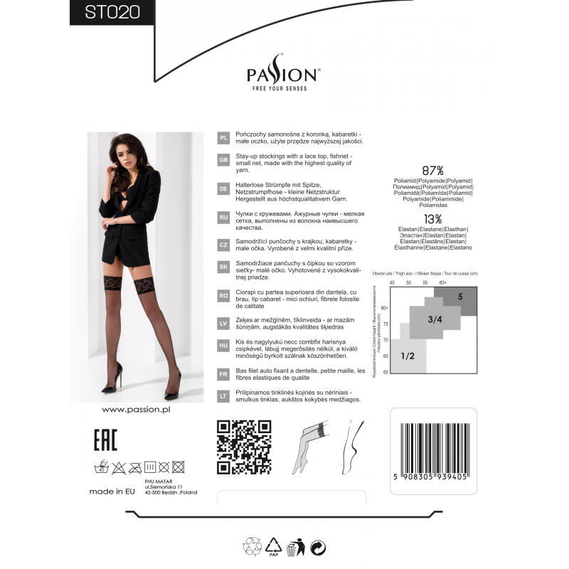 ST020 Bas Résille Blanc