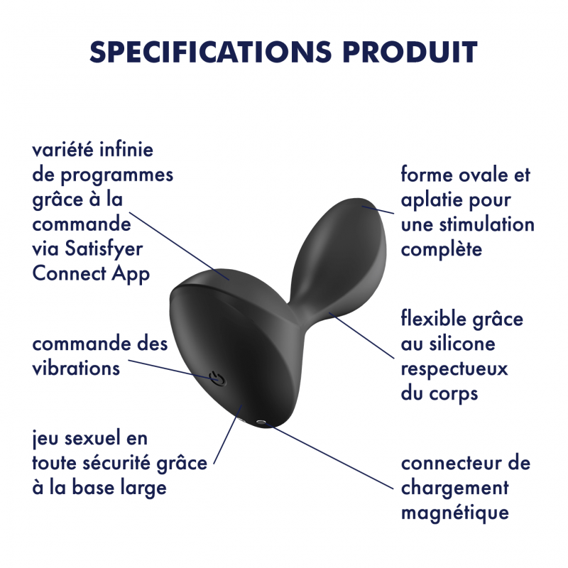 Vibromasseur Anal Satisfyer Sweet Seal Connect App Noir