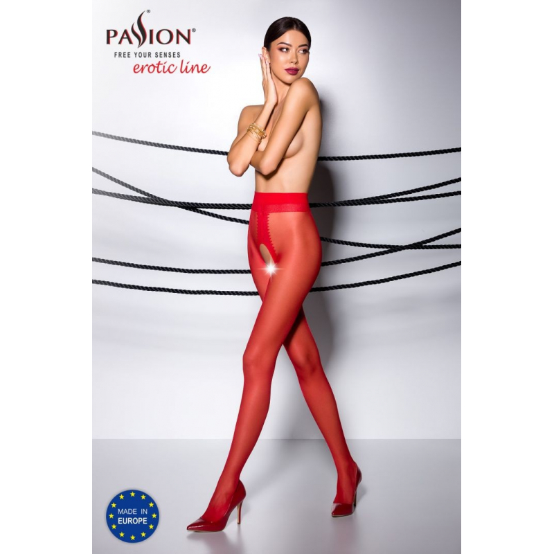 TI007R Collants ouverts 20 DEN Rouge