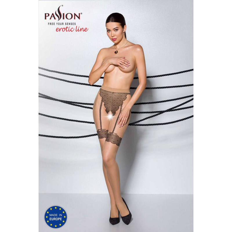 TIOPEN 016 Collants ouverts 20 den Beige