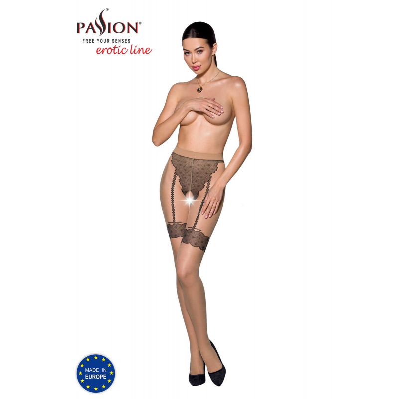 TIOPEN 016 Collants ouverts 20 den Beige