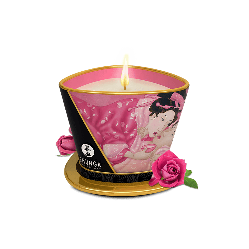 Bougie de massage lueur et caresses Aphrodisia Rose Parfum Rose