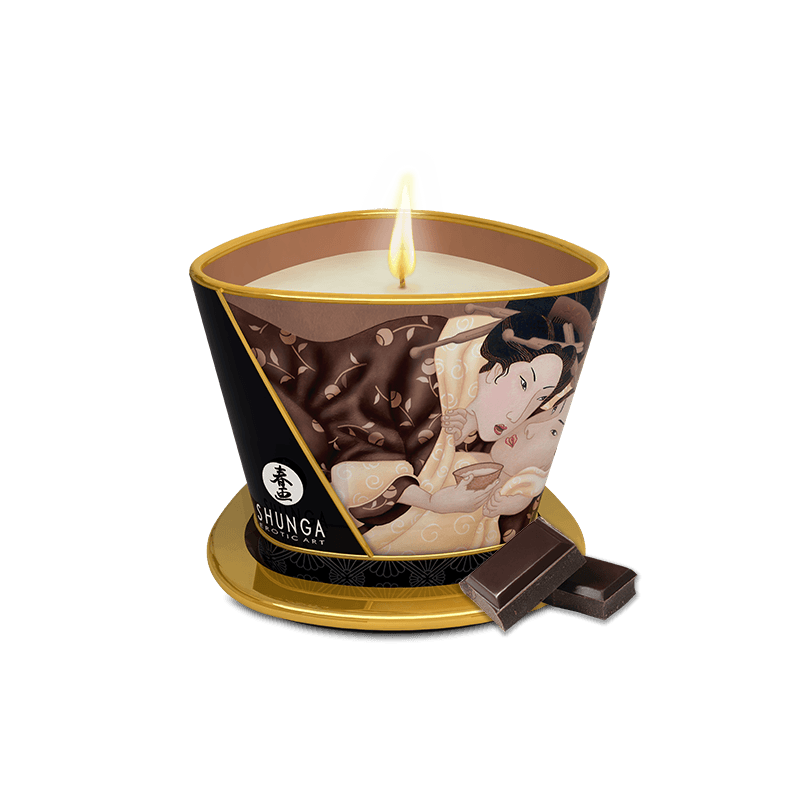Bougie de massage lueur et caresses Excitation Chocolat enivrant Parfum Chocolat