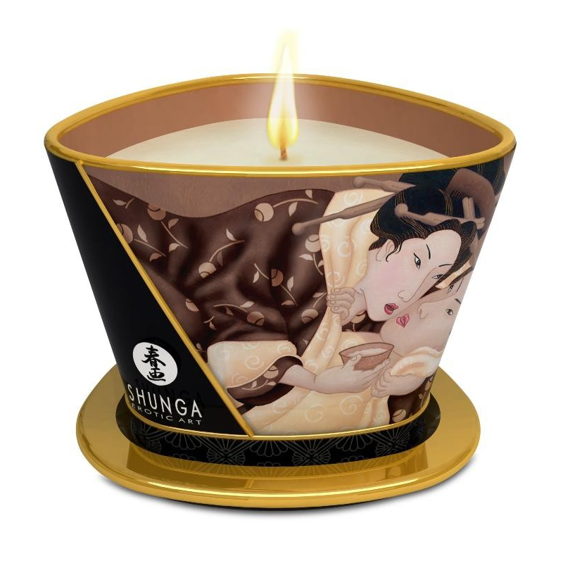 Bougie de massage lueur et caresses Excitation Chocolat enivrant Parfum Chocolat