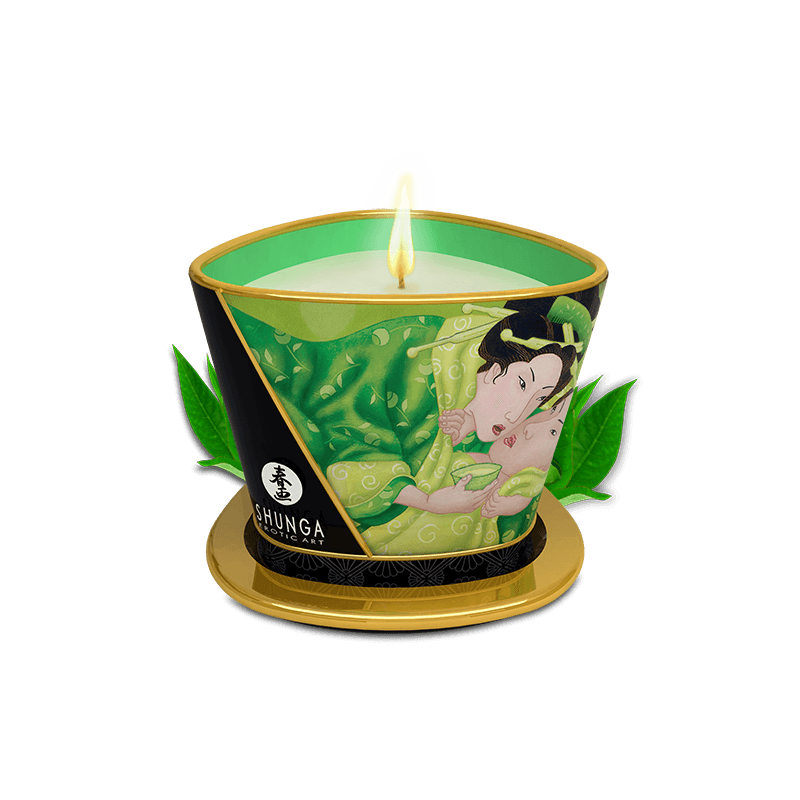 Bougie de massage lueur et caresses Zenitude Thé vert exotique Parfum Thé vert
