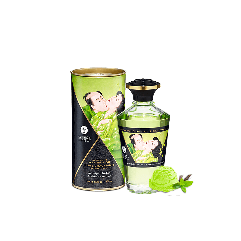 Huile chauffante aphrodisiaque Sorbet de minuit 100ml Parfum Thé vert