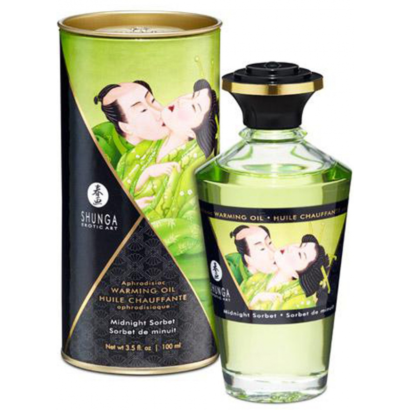 Huile chauffante aphrodisiaque Sorbet de minuit 100ml Parfum Thé vert