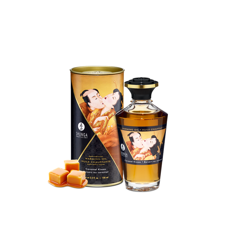 Huile chauffante aphrodisiaque Baisers caramel Parfum Caramel
