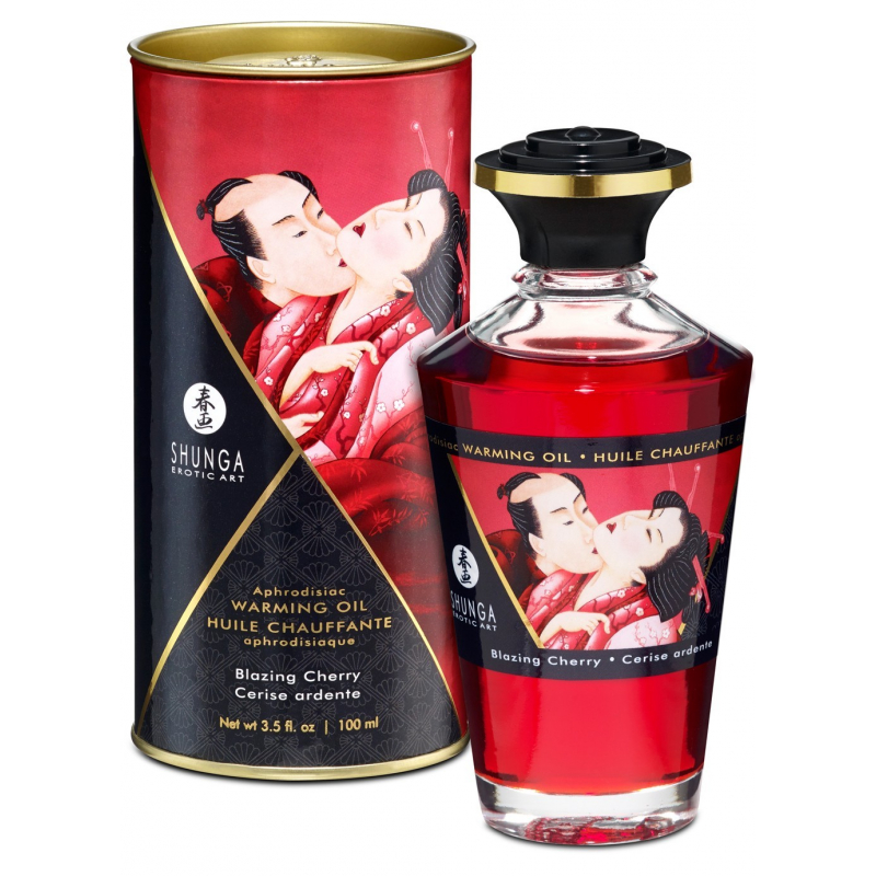 Huile chauffante aphrodisiaque Cerise ardente 100ml Parfum Cerise