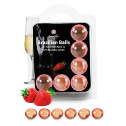 6 Brazilian Balls Fraise et Champagne 3386-2 Parfum Fraise