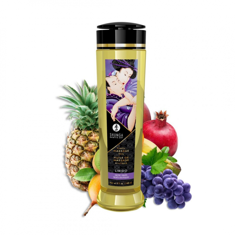 Huile de massage érotique Libido Fruits exotiques 240 ml Parfum Fruits exotiques