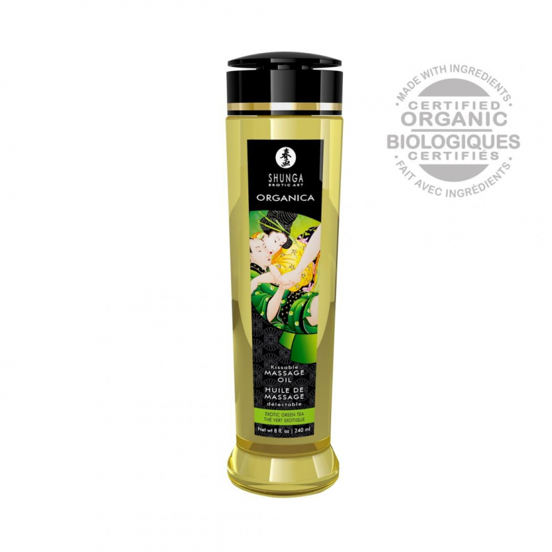 Huile de massage organique Thé vert 240 ml Parfum Thé vert