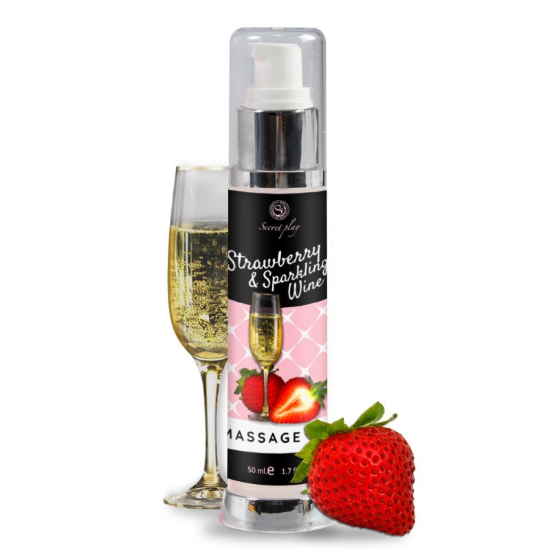 Huile de massage Fraise et Vin pétillant 3683 50 ml Parfum Fraise