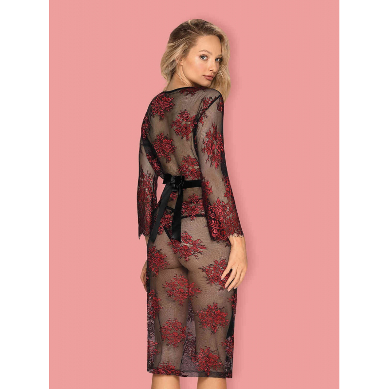 Redessia Peignoir Rouge et Noir