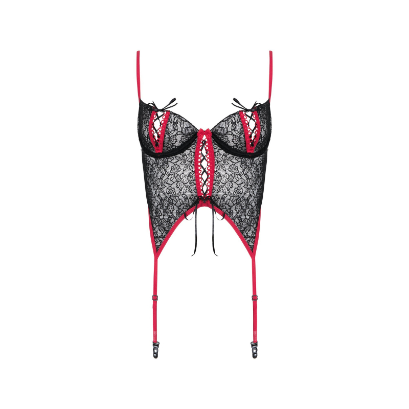 Jade Guêpière Noir et Rouge