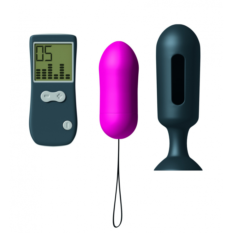 Oeuf Vibrant et Plug Genius Secret Vibe Rose et Noir