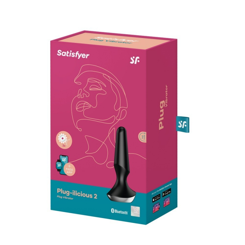 Plug anal vibrant connecté Satisfyer Plug-ilicious 2 Noir