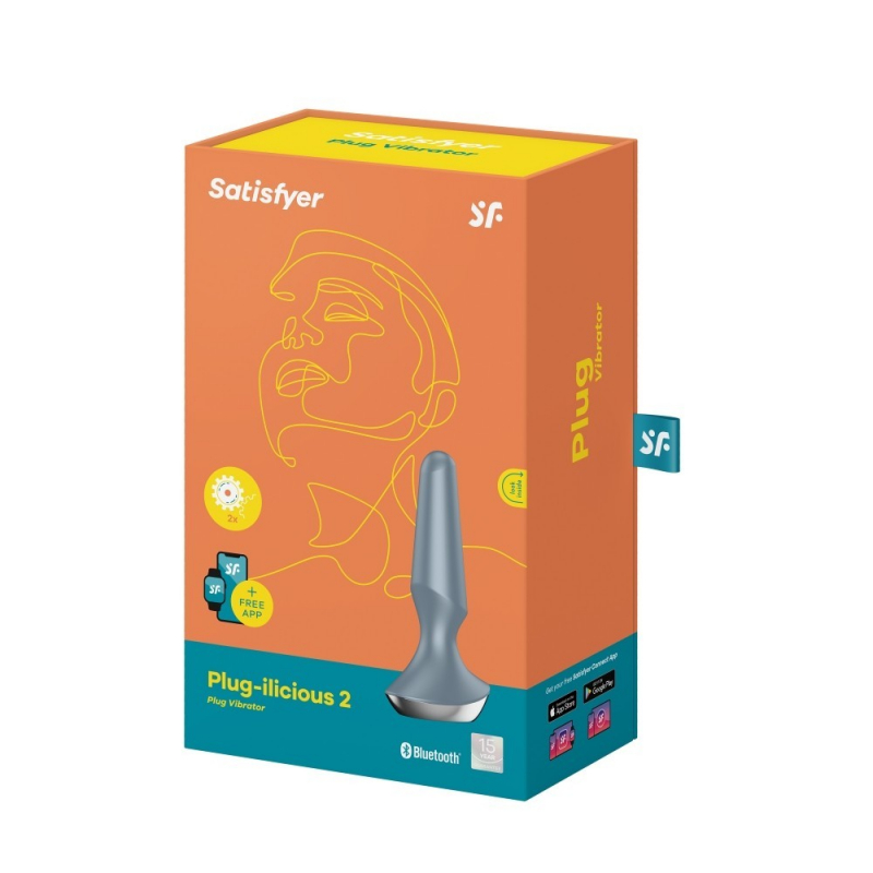 Plug anal vibrant connecté Satisfyer Plug-ilicious 2 Gris