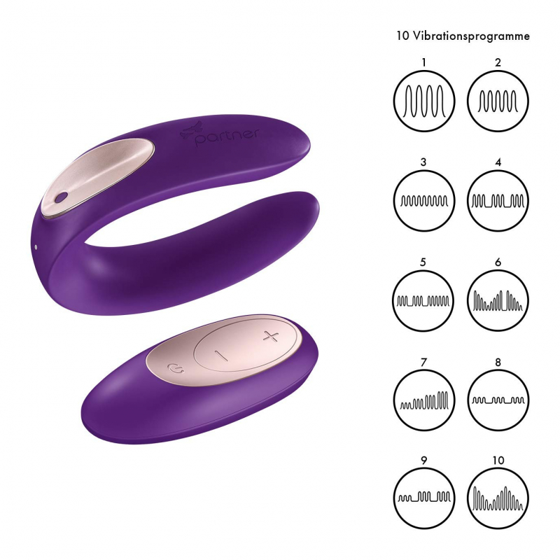 Stimulateur pour couple Satisfyer Double Plus Remote Violet