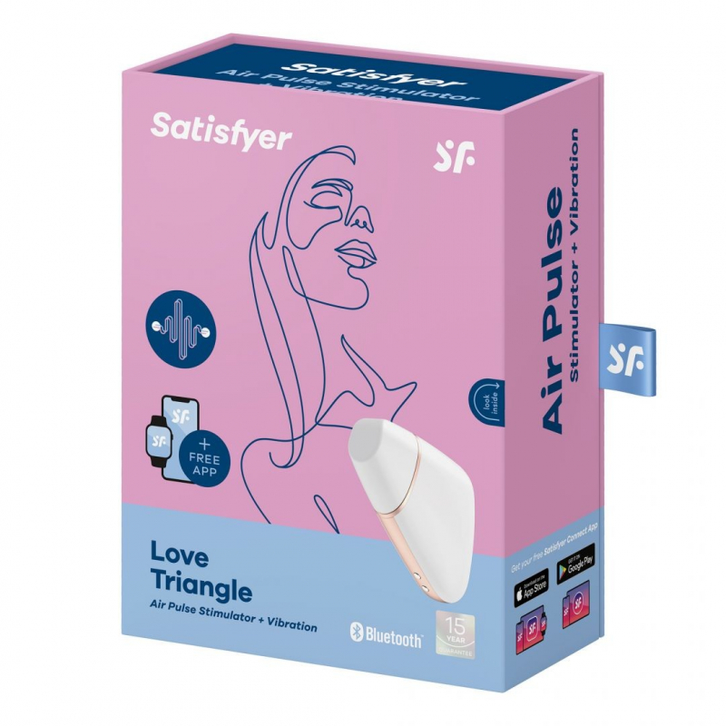 Stimulateur connecté Satisfyer Love Triangle Blanc et Or