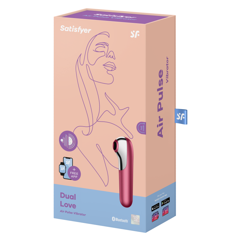 Stimulateur vibromasseur connecté Satisfyer Dual Love Fuchsia