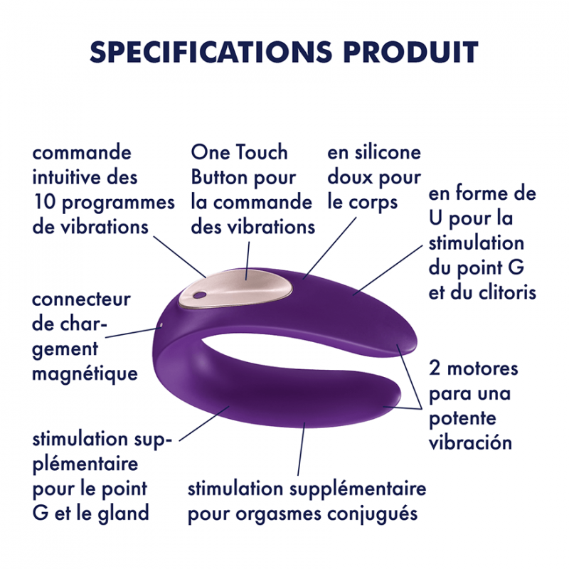 Stimulateur pour couple Satisfyer Double Plus Violet
