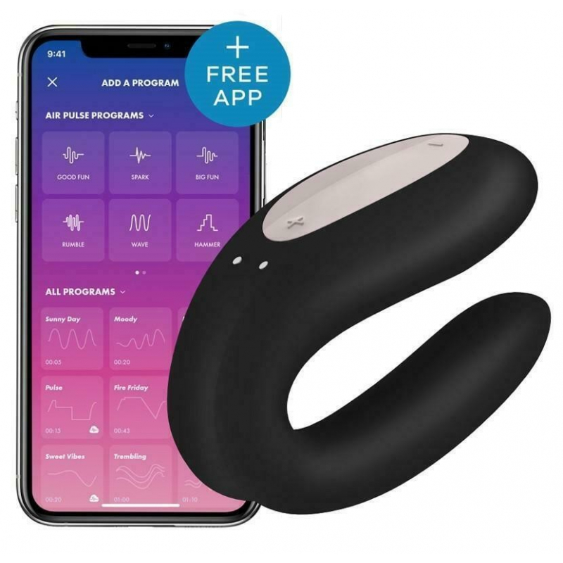 Stimulateur connecté pour couple Satisfyer Double Joy Noir