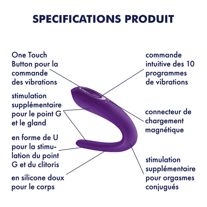 Stimulateur pour couple Satisfyer Double Classic Violet
