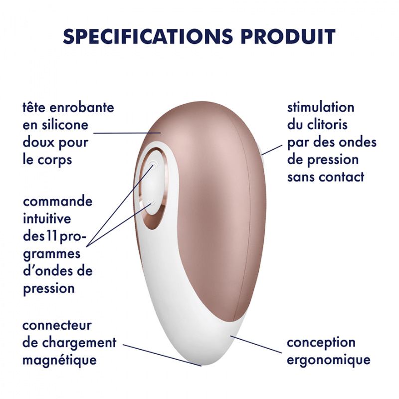 Stimulateur Satisfyer Deluxe Blanc et Or rose
