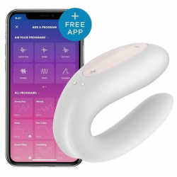 Stimulateur connecté pour couple Satisfyer Double Joy Blanc