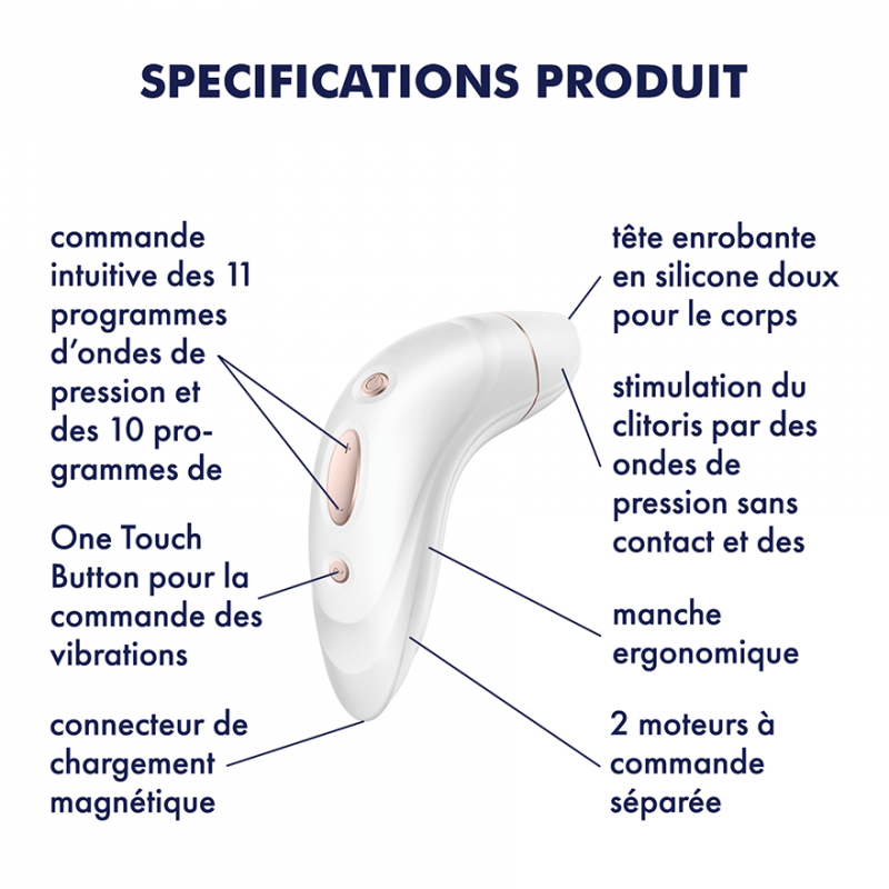 Stimulateur Satisfyer Pro 1 Blanc et Or rose