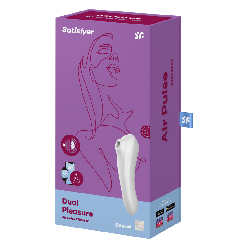 Stimulateur vibromasseur connecté Satisfyer Dual Pleasure Blanc