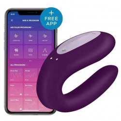 Stimulateur connecté pour couple Satisfyer Double Joy Violet