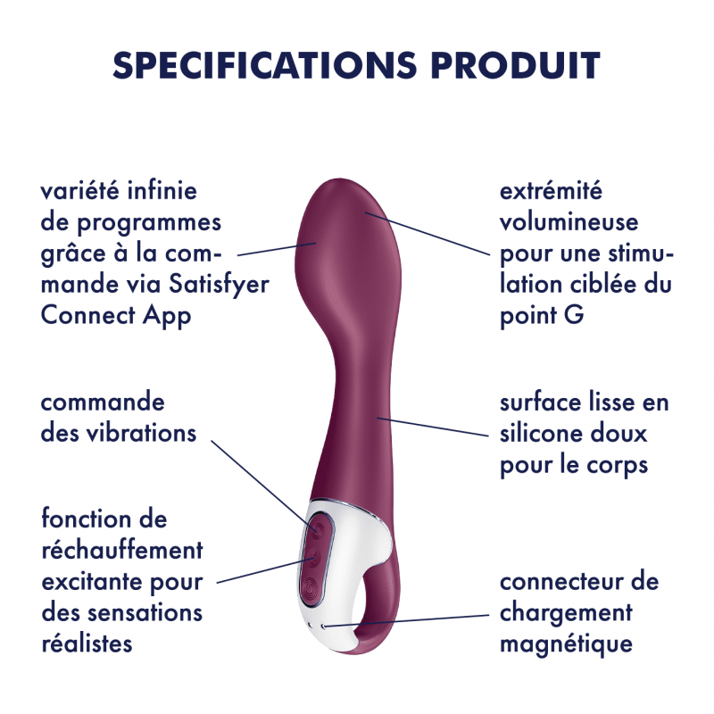 Vibromasseur point G chauffant Satisfyer Hot Spot Violet